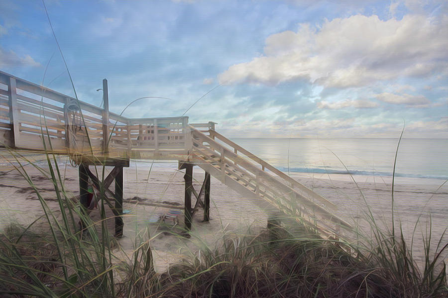 Soft Blues of a Beach Morning Photograph by Debra and Dave Vanderlaan