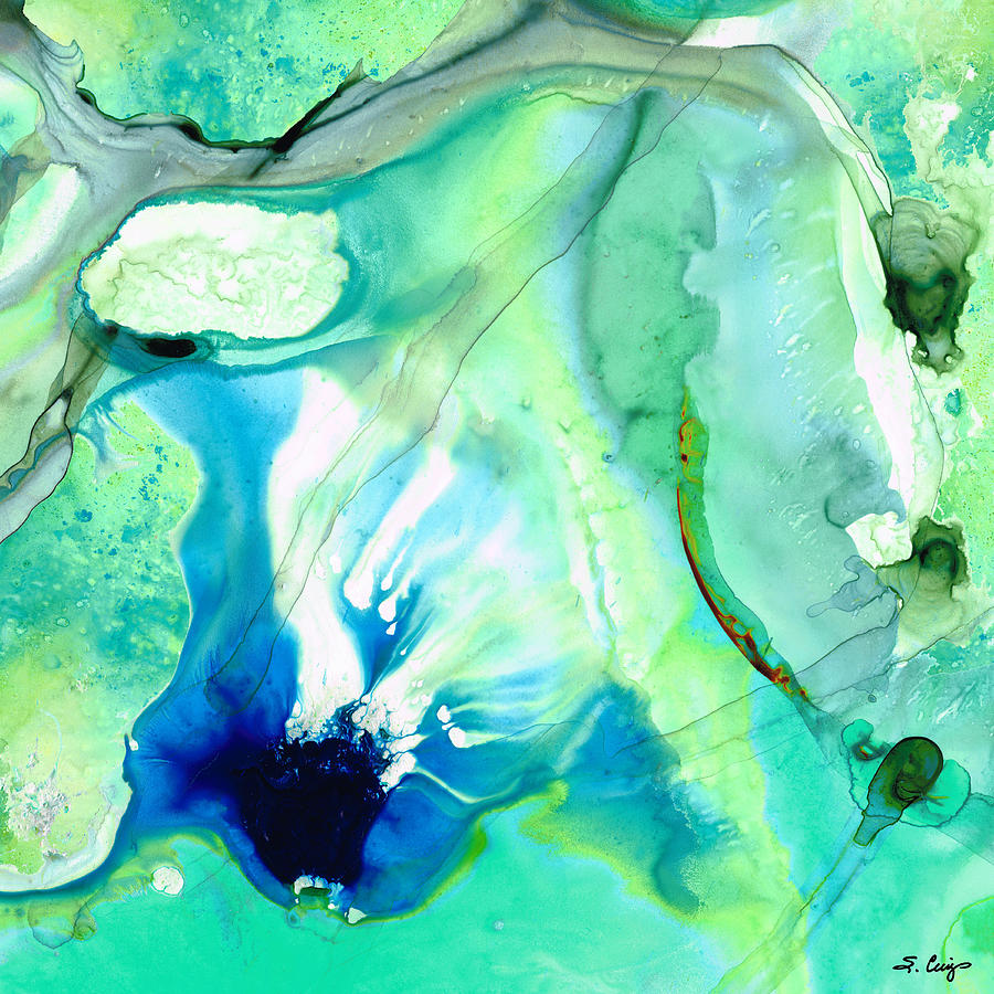 Abstract Painting - Soft Green Art - Gentle Guidance - Sharon Cummings by Sharon Cummings