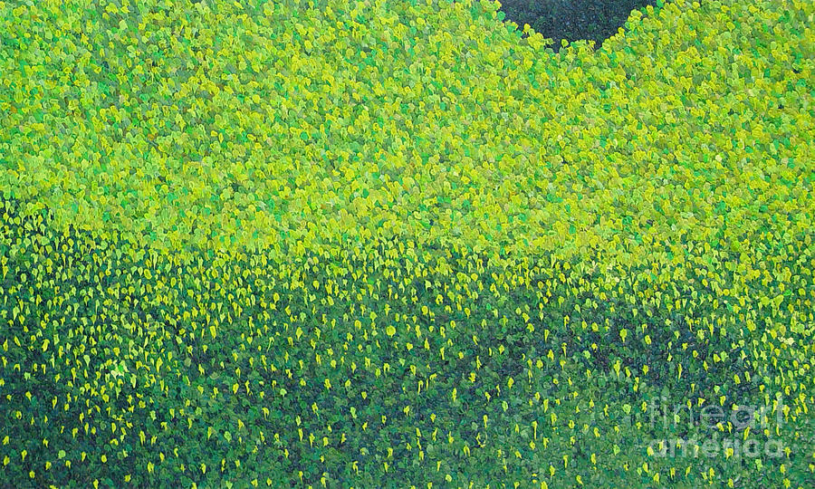Soft Green Wet Trees Painting by Dean Triolo