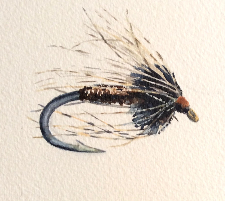 Soft Hackle Pheasant Tail Painting by Marsha Karle