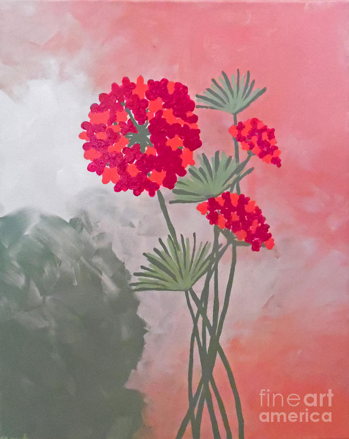 Soft Hydrangea with Sage Painting by Jilian Cramb - AMothersFineArt