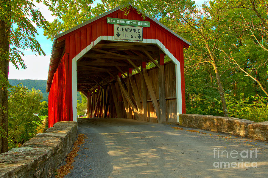 Soft Light At The New Germantown Covered Bridge Photograph by Adam Jewell