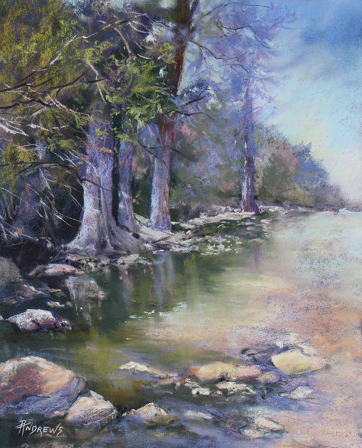 Soft Light on the Pedernales Painting by Rae Andrews