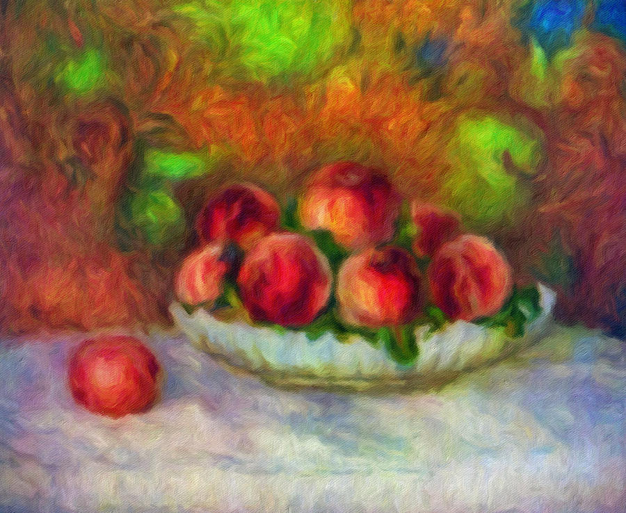 Still Life Painting - Soft Peaches Still Life by Georgiana Romanovna