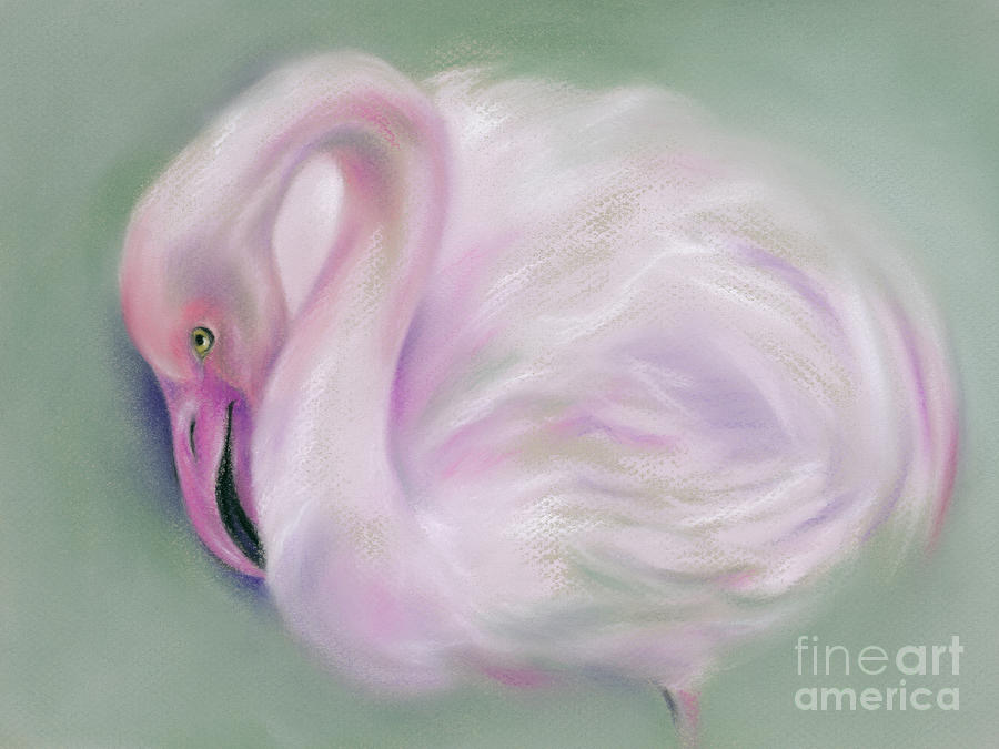 Soft Pink Flamingo Painting by MM Anderson