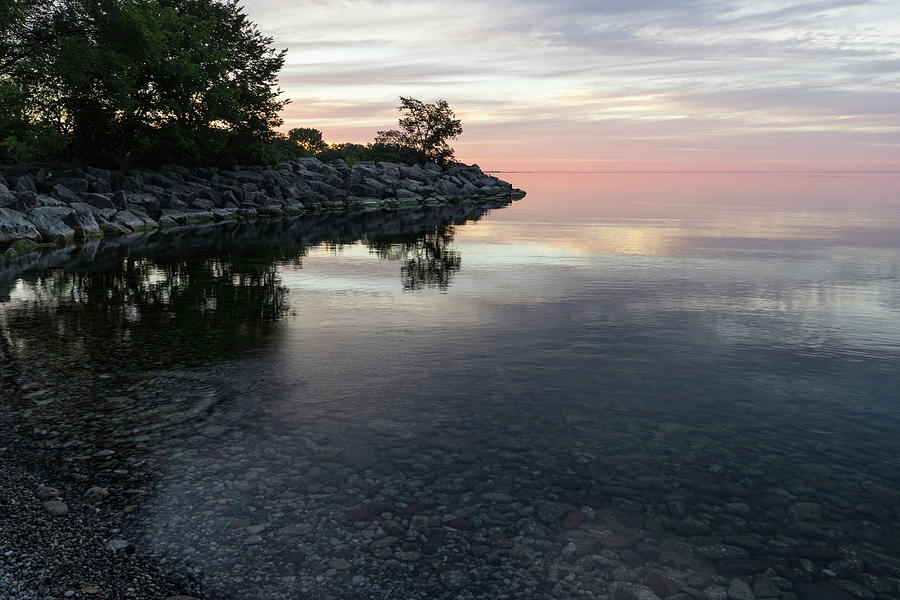 Soft Pinks and Purples - Silky Morning on Lake Ontario Photograph by Georgia Mizuleva