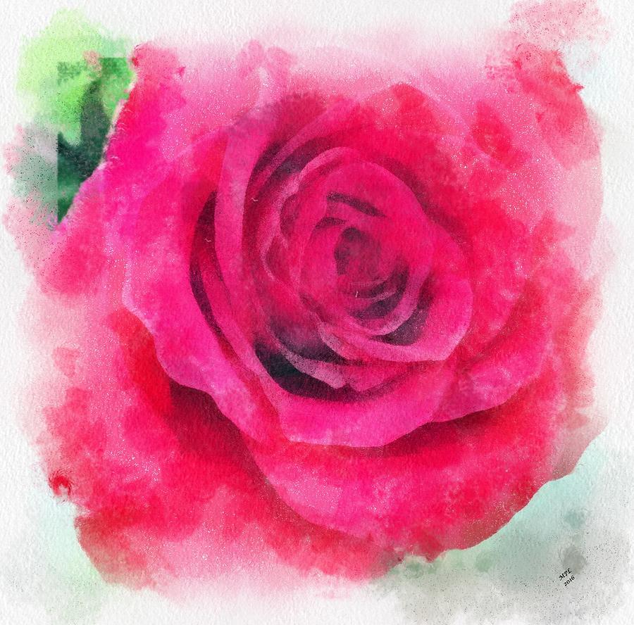 Soft Red Rose Painting by Marian Lonzetta