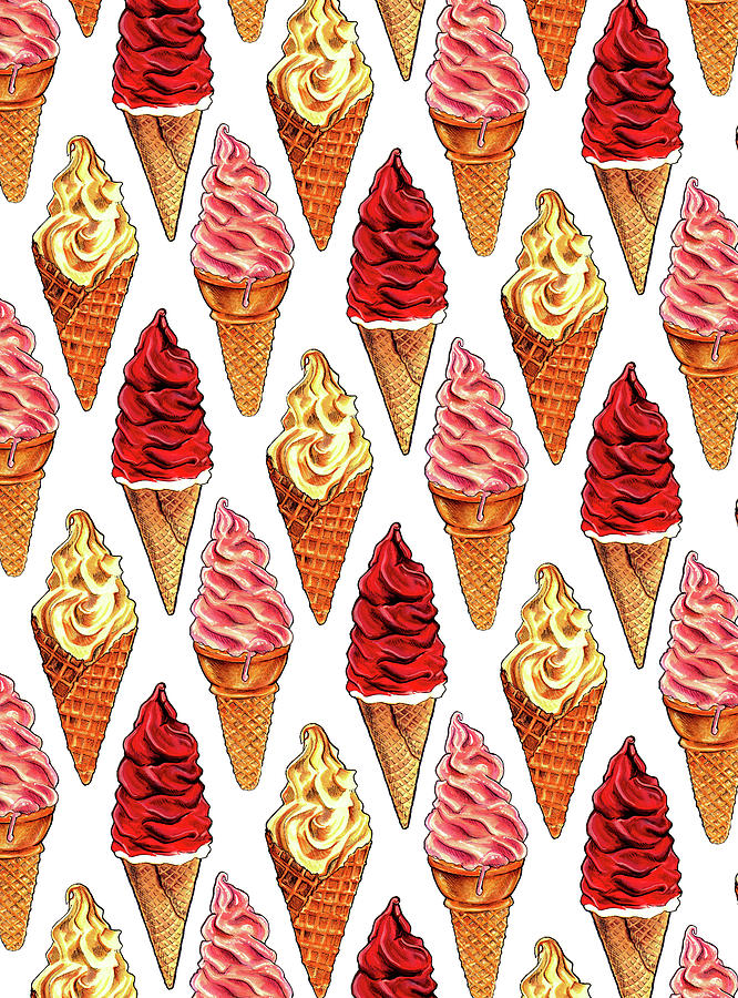 Ice Cream Painting - Soft Serve Pattern by Kelly Gilleran