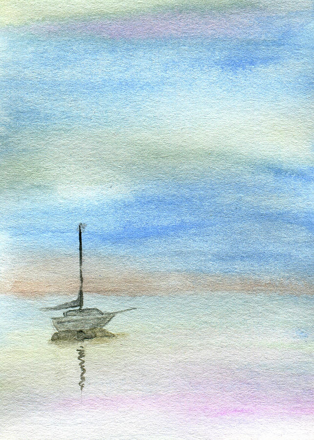 Soft Sky at Anchor Painting by R Kyllo