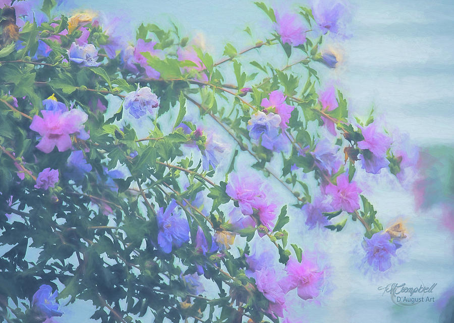 Soft Summer Floral Spray Painting by Theresa Campbell