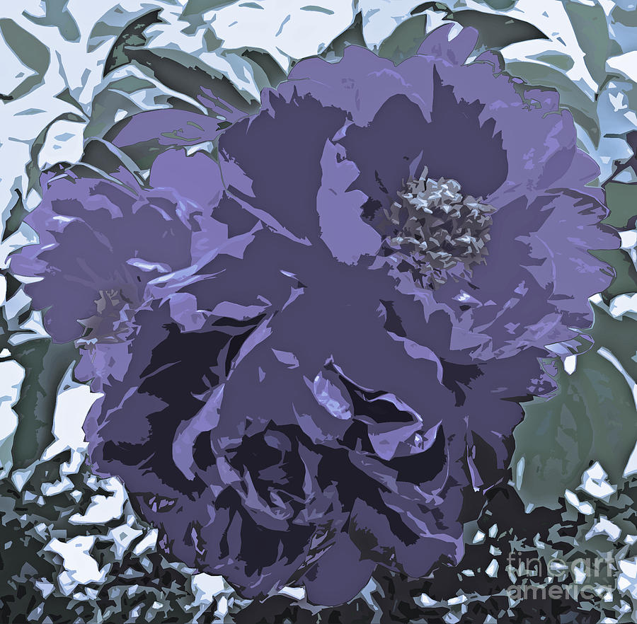 Unique Digital Art - Soft Tone Floral Abstract Lavender by Adri Turner