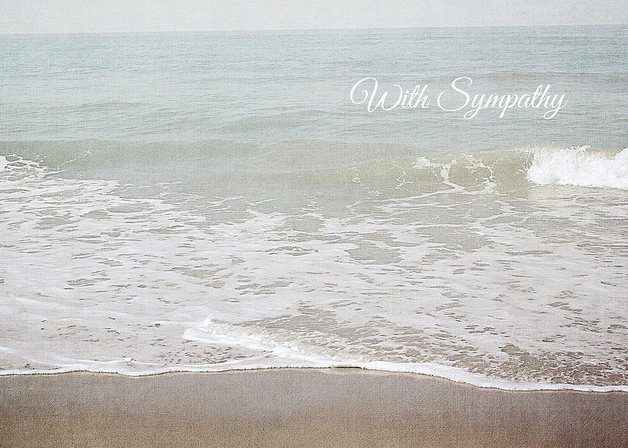 Beach Mixed Media - Soft Waves Sympathy Card- Art by Linda Woods by Linda Woods