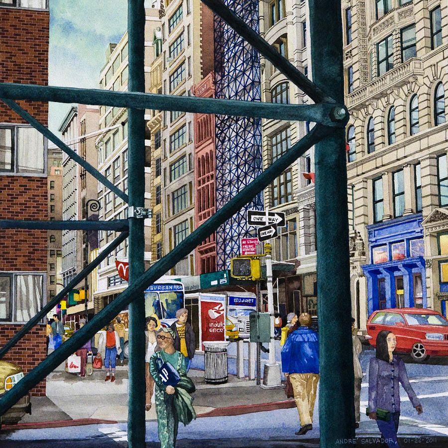 Architecture Painting - SoHo Area New York by Andre Salvador