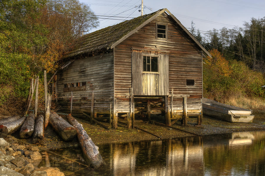 Sointula Boat Shed Digital Art by Darryl Luscombe