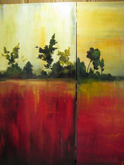 Solace one and three Painting by Heather Roddy