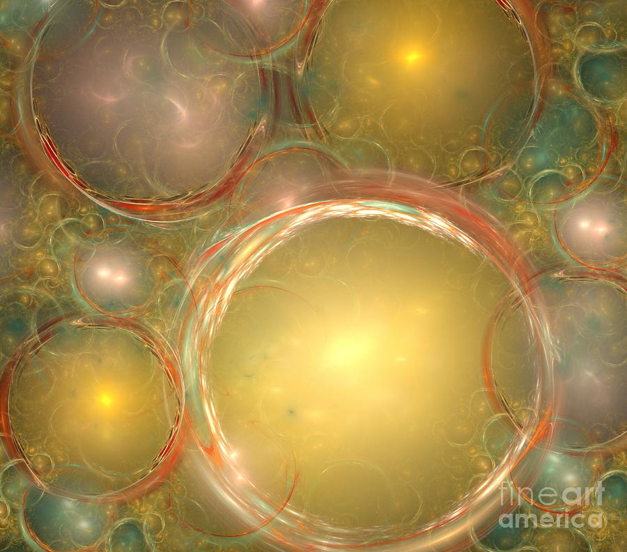 Abstract Digital Art - Solar Bubbles  by Kim Sy Ok