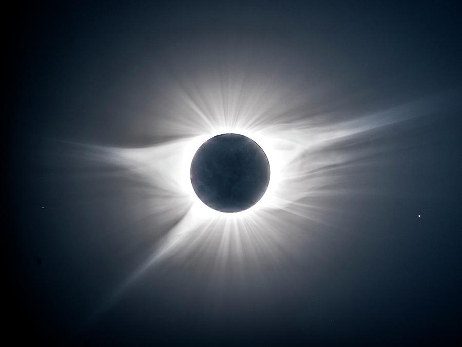 Solar Corona with Earthshine on Moon Photograph by Greg Norrell