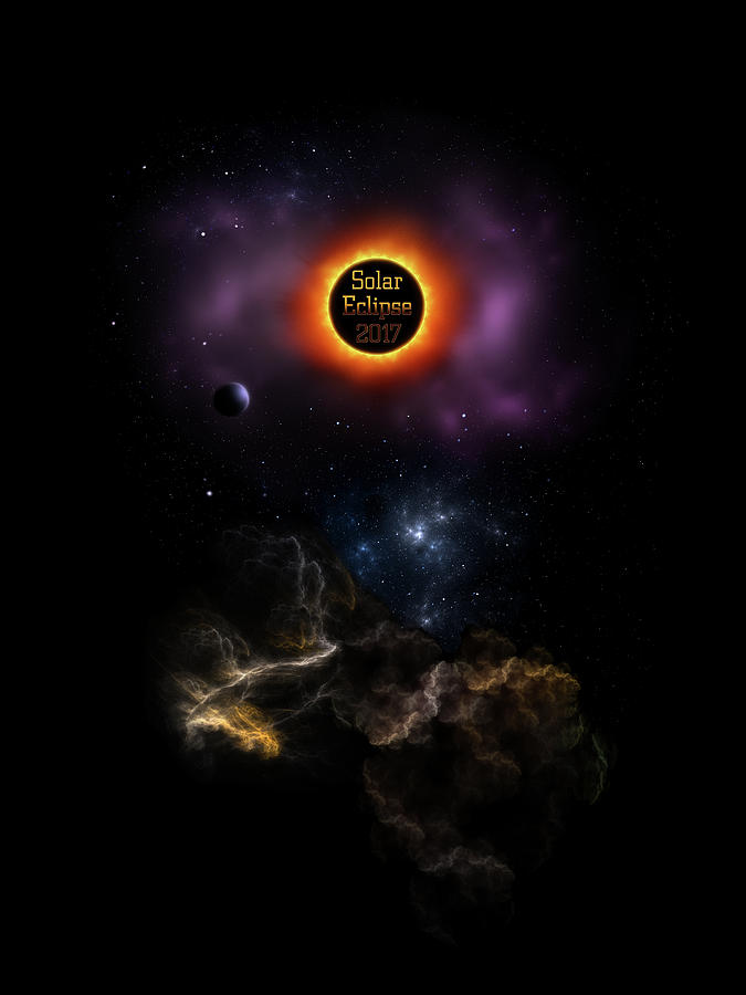 Solar Eclipse 2017 Nebula Bloom Digital Art by Rolando Burbon