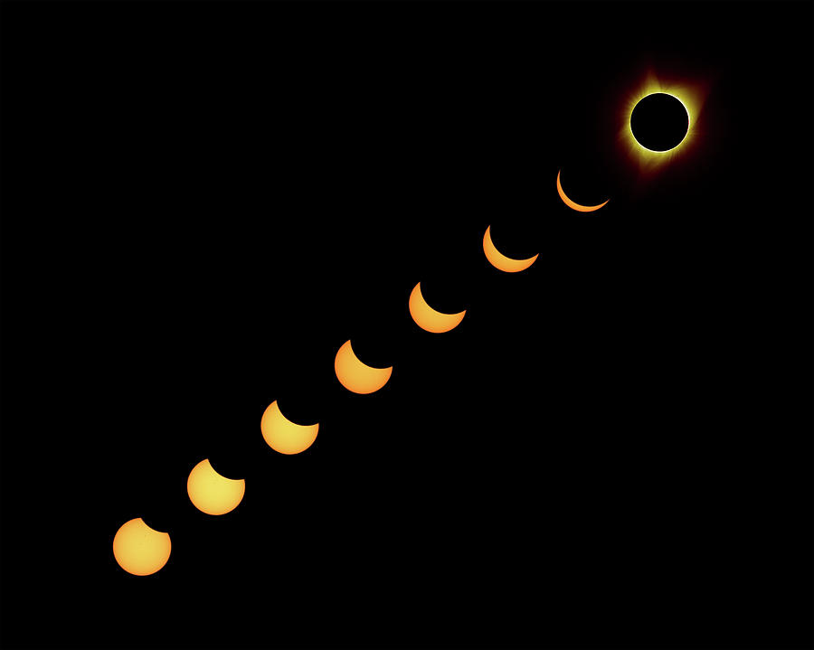 Solar Eclipse Composite Gold Photograph by Max Waugh