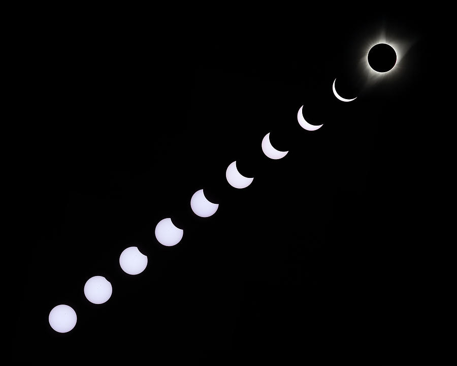 Solar Eclipse Composite White Photograph by Max Waugh