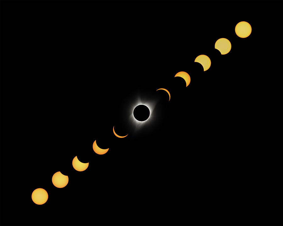 Solar Eclipse Full Composite Mixed Photograph by Max Waugh