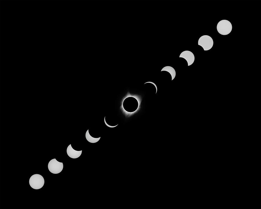 Solar Eclipse Full Composite White Photograph by Max Waugh