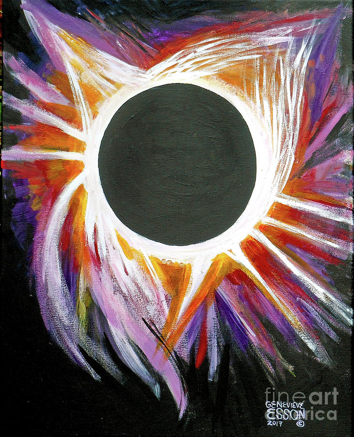 Solar Eclipse Painting by Genevieve Esson