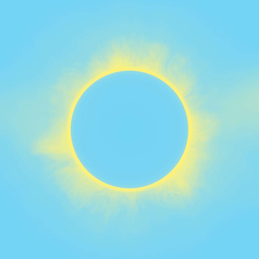 Solar Eclipse in Baby Blue Color Painting by Celestial Images
