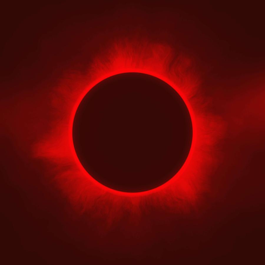 Solar Eclipse in Blood color Painting by Celestial Images