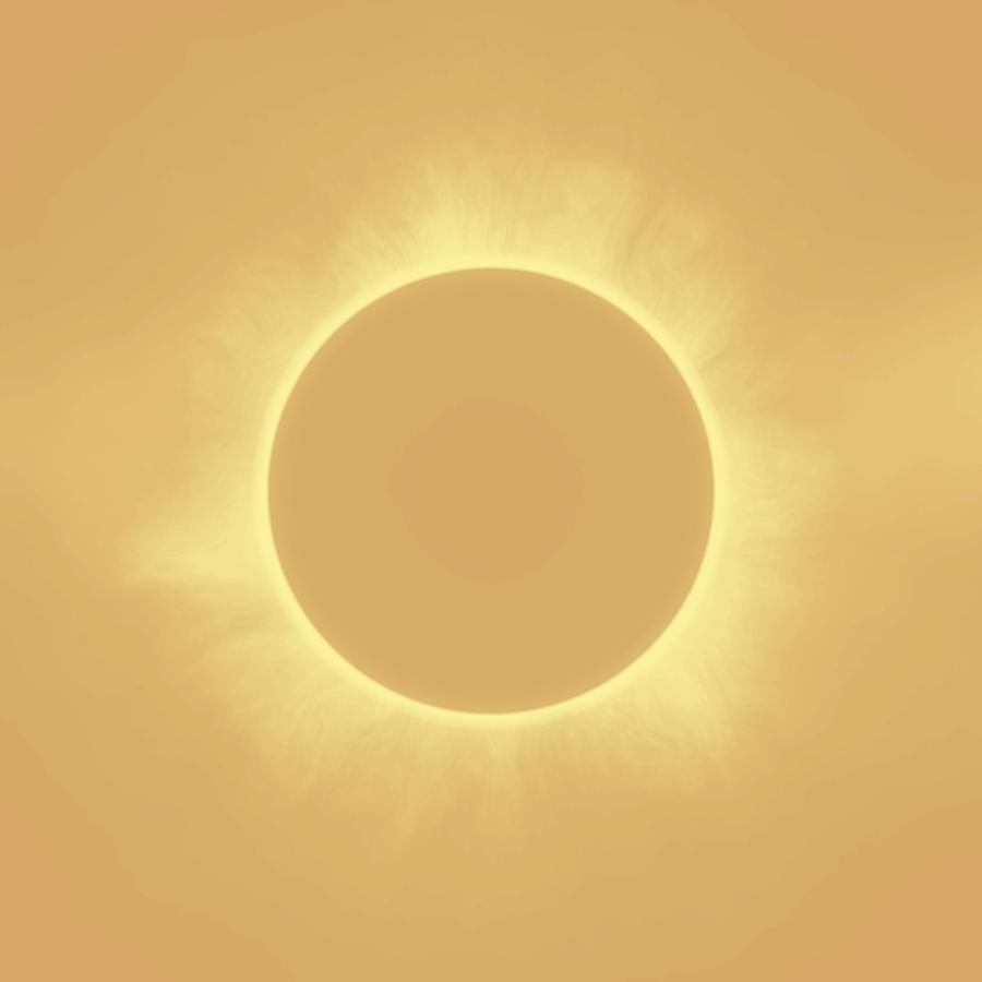 Solar Eclipse In Desert Sand Color Painting By Celestial Images