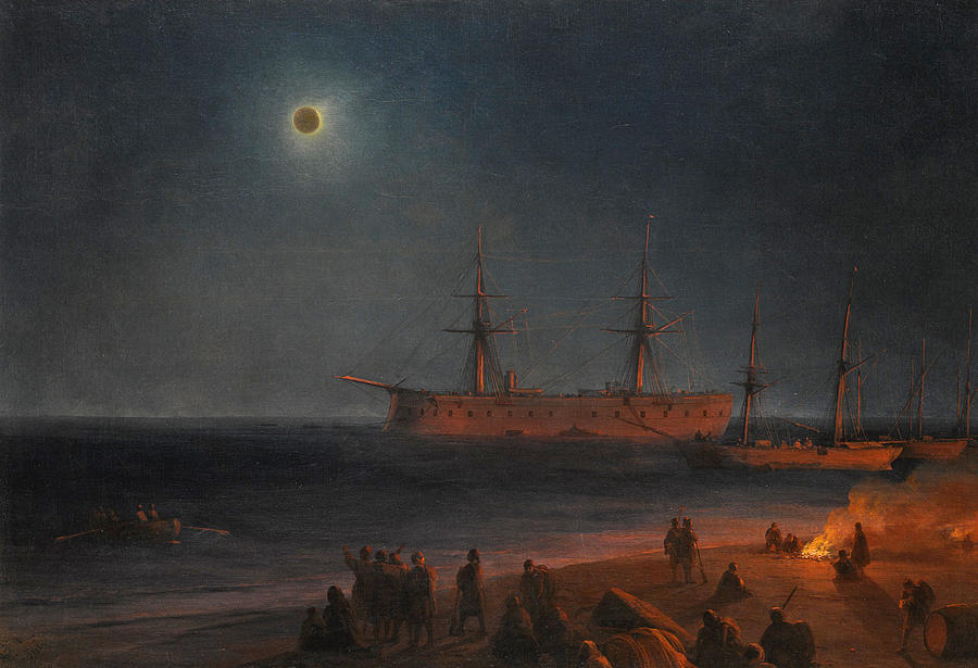 Solar Eclipse in Feodosia Painting by Ivan Konstantinovich Aivazovsky