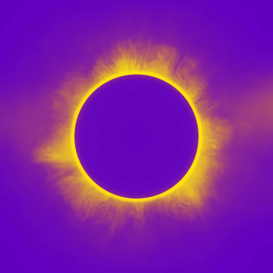 Solar Eclipse in Purple Painting by Celestial Images