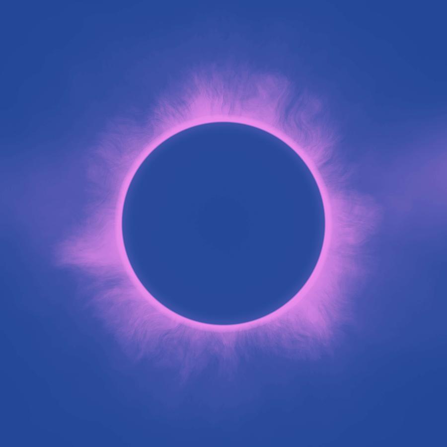 Solar Eclipse in Purple Color Painting by Celestial Images