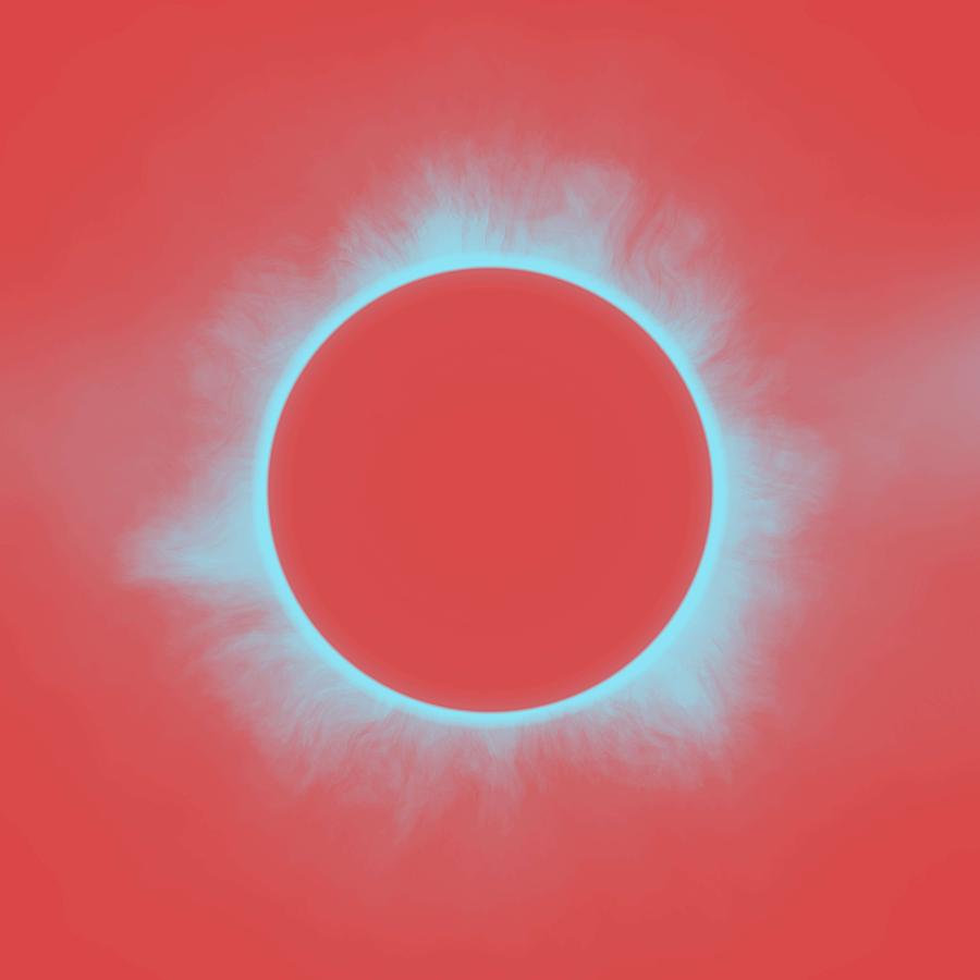 Solar Eclipse in Reddish Pink Painting by Celestial Images