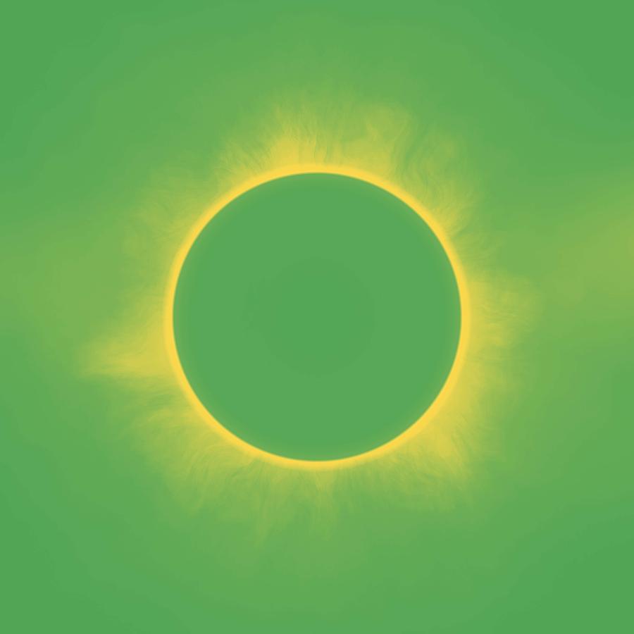 Solar Eclipse in Spring Green Color Painting by Celestial Images