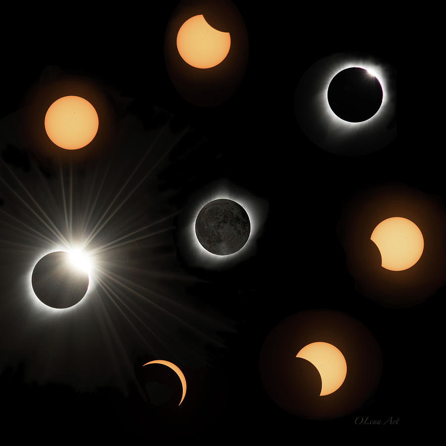 Solar Eclipse  Digital Art by Lena Owens - OLena Art Vibrant Palette Knife and Graphic Design
