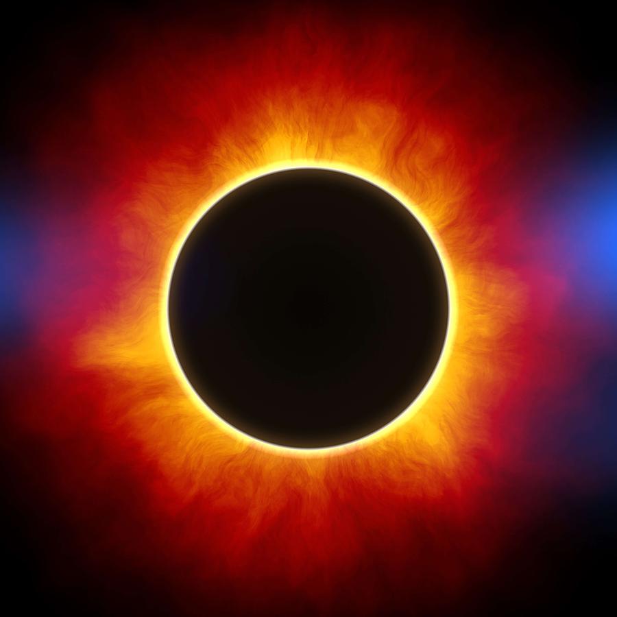 Solar Eclipse lg Painting by Celestial Images
