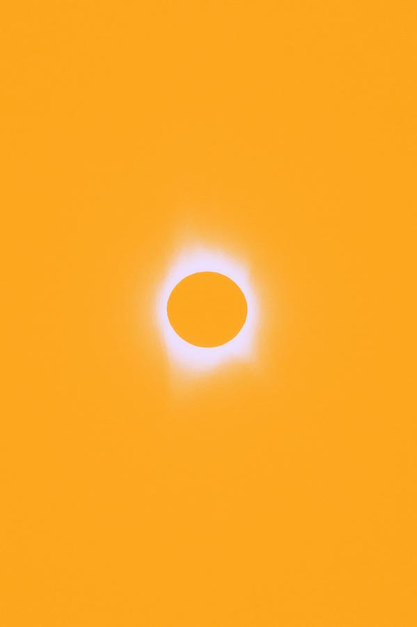 Solar Eclipse, Saros cycle in orange colors Painting by Celestial Images