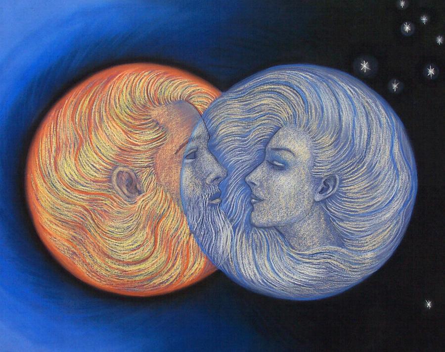 Solar Eclipse Painting by Sue Halstenberg