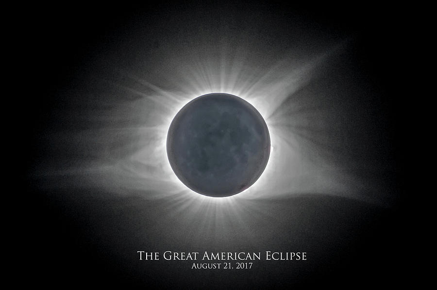 Solar Eclipse With Moon Detail And Text Photograph