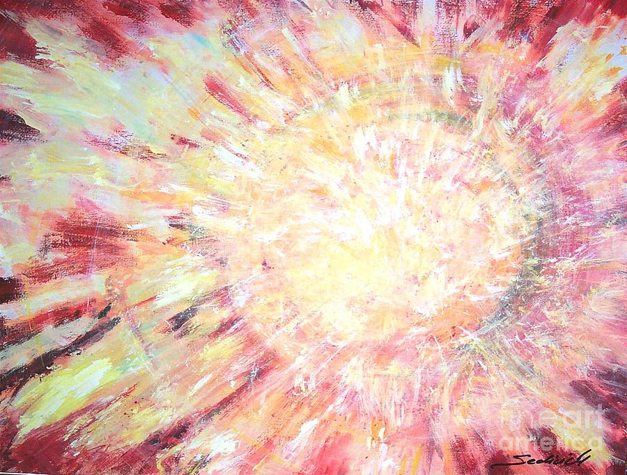 Acrylic Painting - Solar Eruption by Mary Sedici