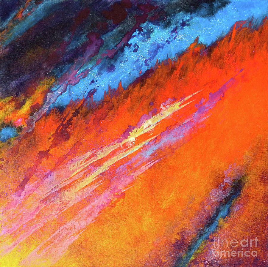 Solar Flare Up. Acrylic Abstract Painting on Canvas. Painting by Robert Birkenes