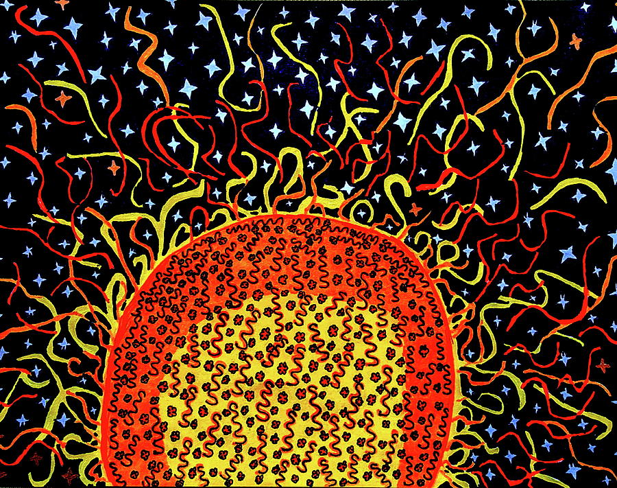 Solar Flares, Sun Spots, Solar Storms Oh My Drawing by Neal Alicakos