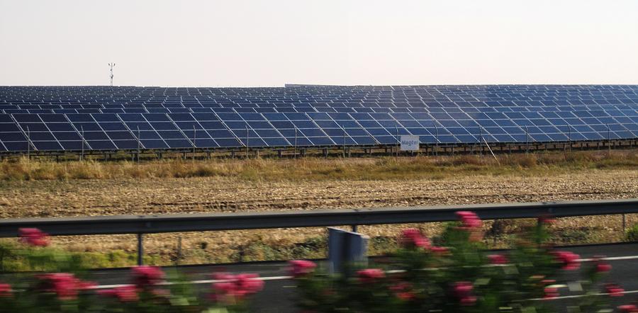 Solar Panel Farm on the Way to Cordoba Spain Photograph by John Shiron