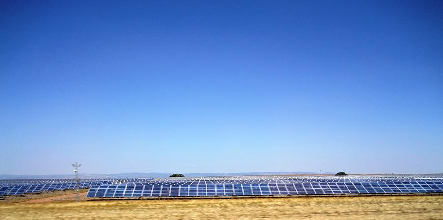 Solar Panel Farm on the Way to Seville from Cordoba Spain Photograph by John Shiron