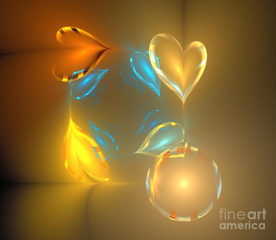 Abstract Digital Art - Solar Warm Hearts by Kim Sy Ok