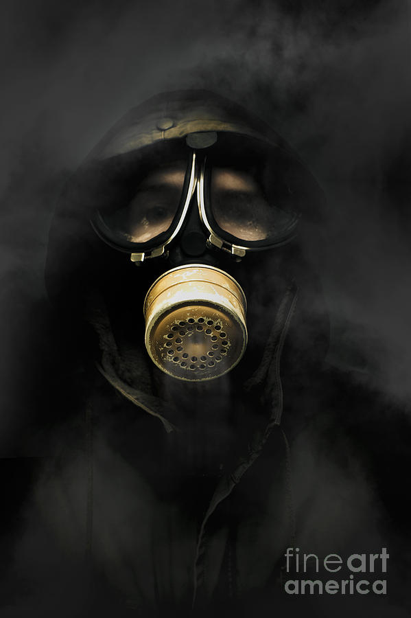 Soldier In Gas Mask Photograph