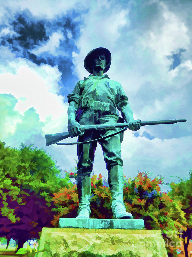 Soldier Statue from the Spanish American War 1 Painting by Jeelan Clark