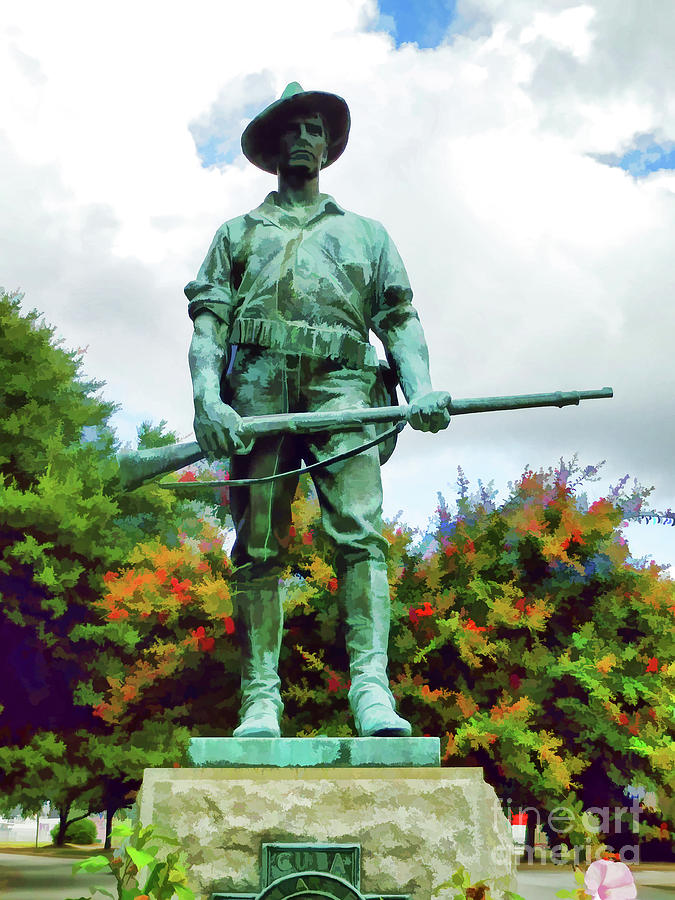   Soldier Statue from the Spanish American War 2 Painting by Jeelan Clark