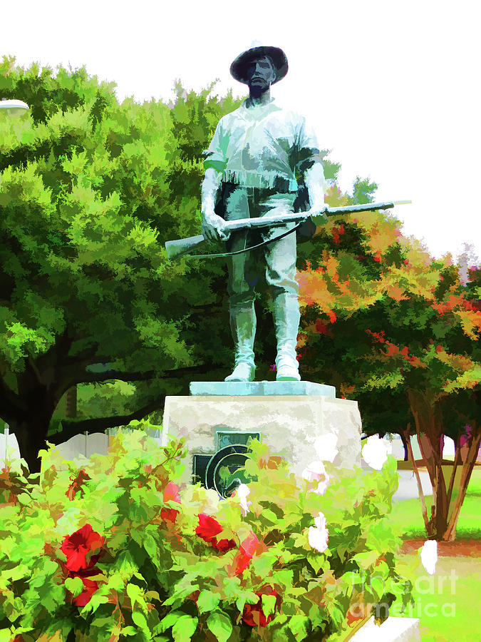 Soldier Statue from the Spanish American War 3 Painting by Jeelan Clark